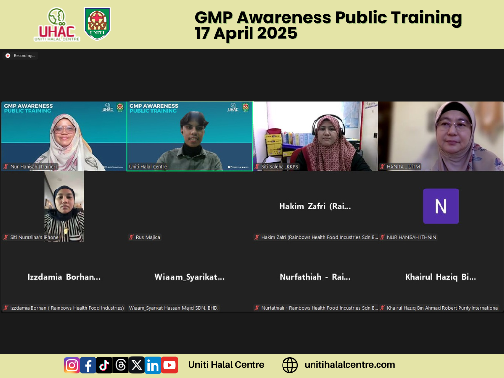 Gmp Awareness Online April Uniti Halal Centre