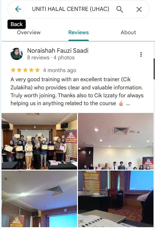 Uniti Halal Centre (Uhac) Sebagai Pilihan Utama Penyedia Latihan Halal 29 Uhac Very Good Training With An Excellent Trainer