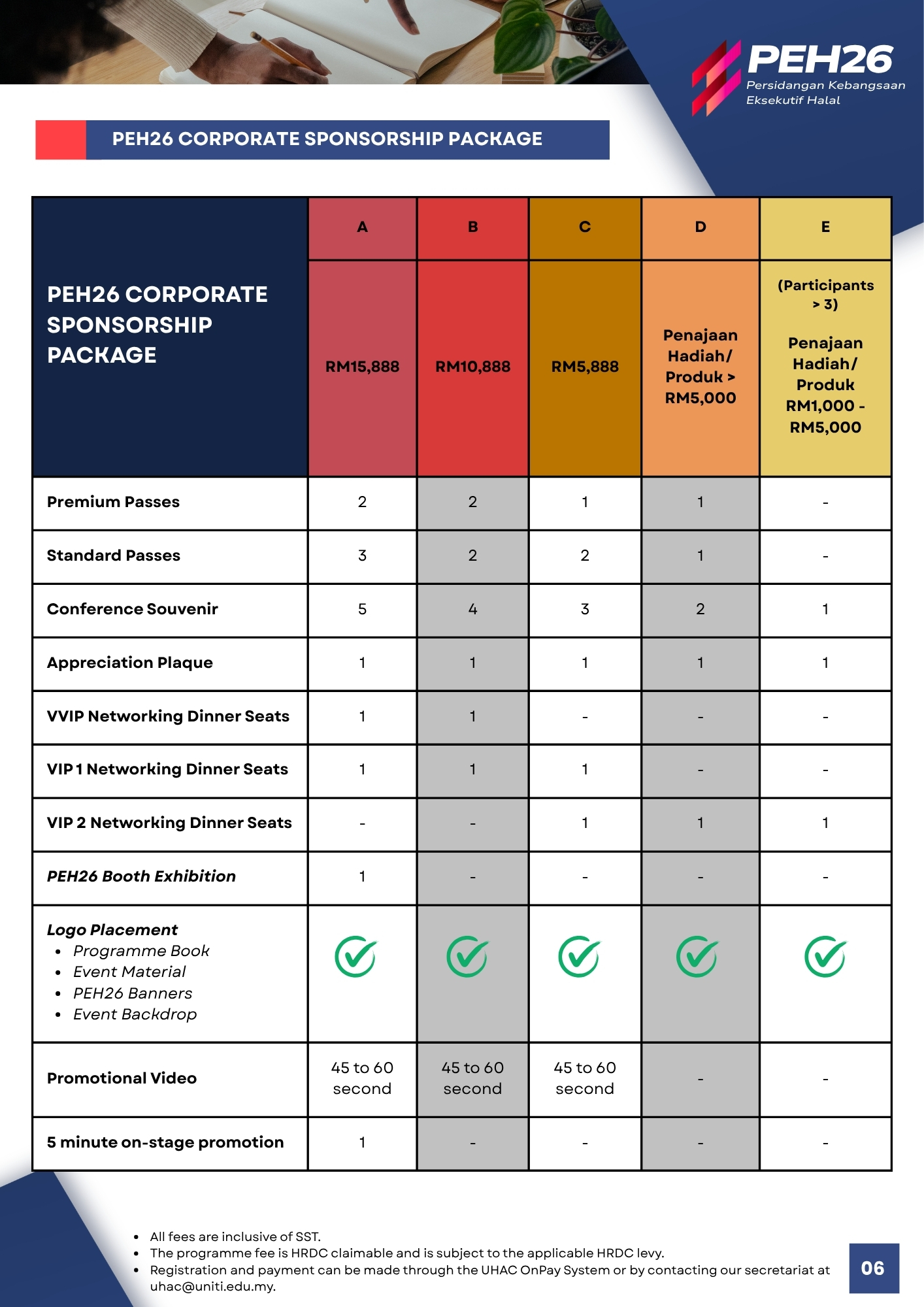 Proposal Peh26 Eng Peh26 Corporate Sponsorship Package