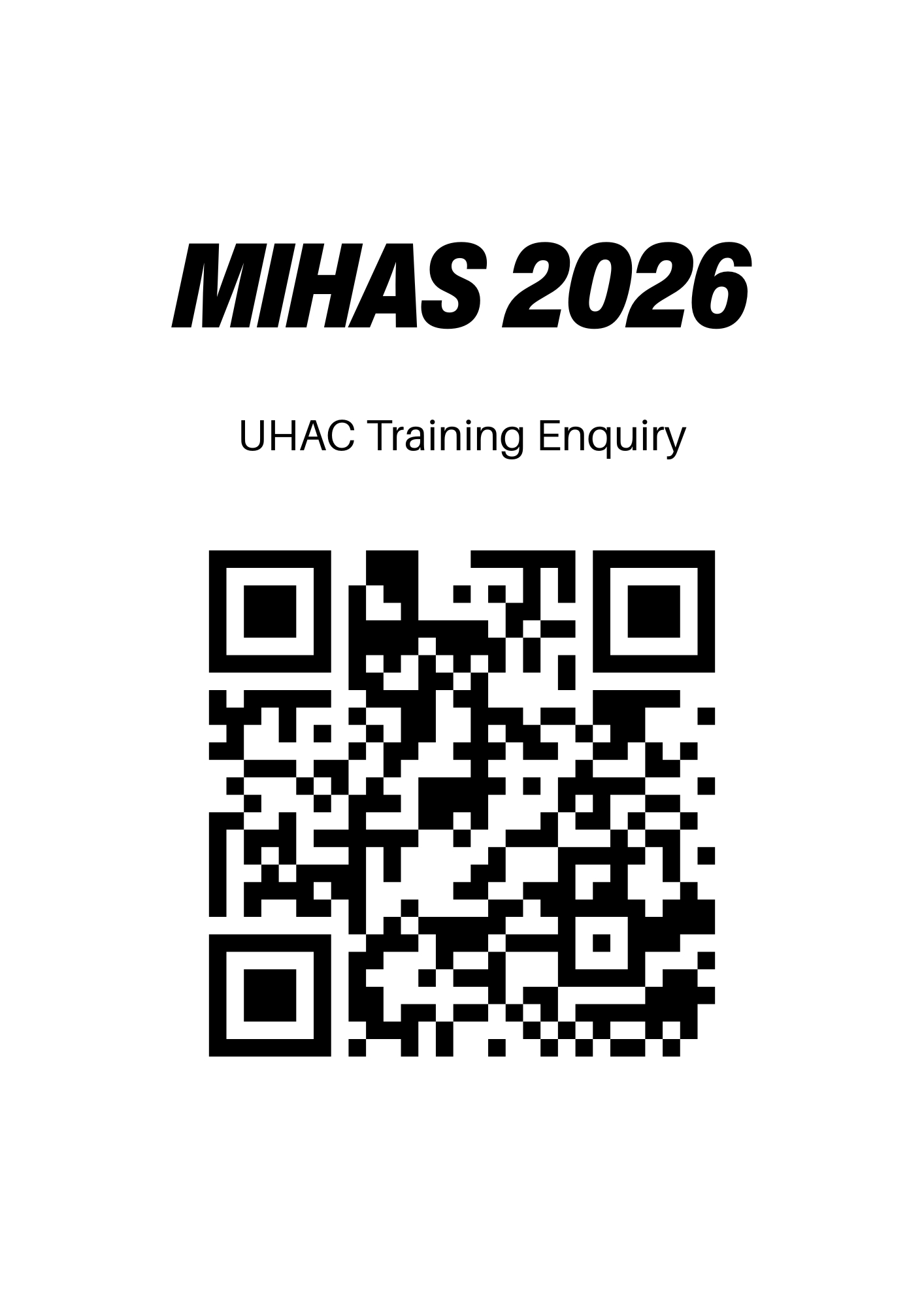 Mihas 2026 Uhac Training Enquiry
